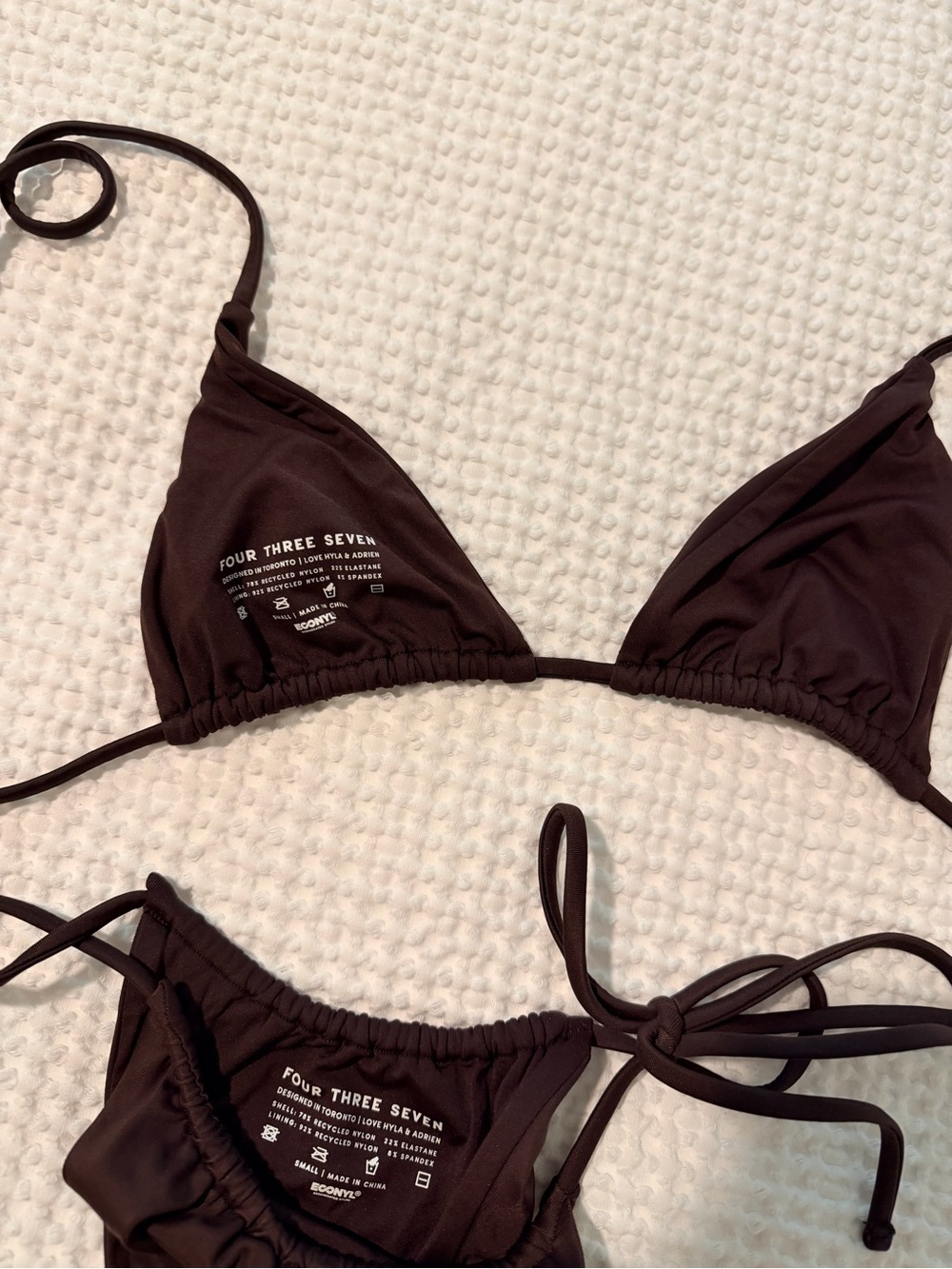 NEVER WORN FourThreeSeven Brown “Caffe” Piper Top & Bottoms Size S - Picture 2 of 4